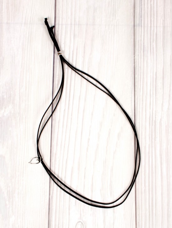 Black Multi-Rope Necklace W/ Heart Charm (10 pcs)